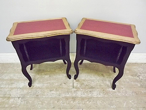 pair of vintage provencal style bedside tables